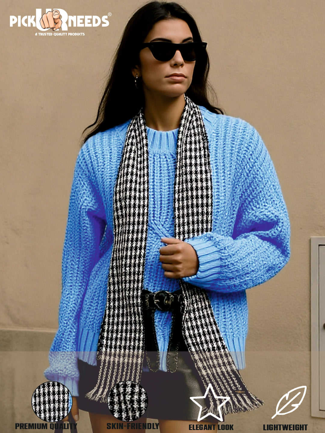 Pick Ur Needs Pure Cashmere Womens Winter Stylish Muffler Warm, Soft and Trendy Scarves for Cold W